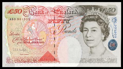 The English Fifty Pound Note.