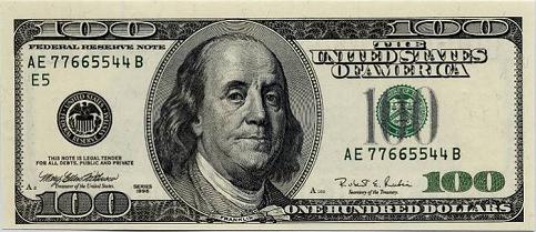 The American One Hundred Dollar Bill.
